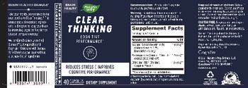 Nature's Way Clear Thinking - supplement