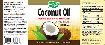 Nature's Way Coconut Oil Pure Extra Virgin 1,000 mg - supplement