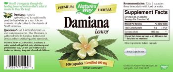 Nature's Way Damiana Leaves - supplement