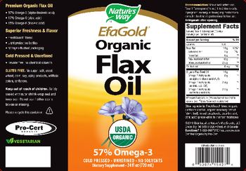Nature's Way EfaGold Organic Flax Oil - supplement