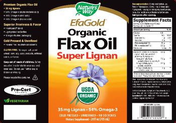 Nature's Way EfaGold Organic Flax Oil Super Lignan - supplement