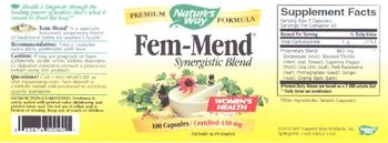 Nature's Way Fem-Mend Synergistic Blend - supplement