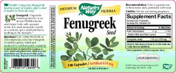 Nature's Way Fenugreek Seed - supplement