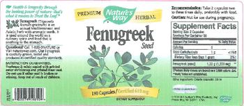 Nature's Way Fenugreek Seed - supplement