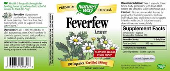 Nature's Way Feverfew Leaves 380 mg - supplement