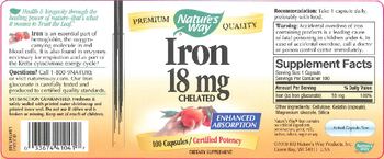 Nature's Way Iron 18 mg Chelated - supplement