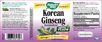 Nature's Way Korean Ginseng Standardized - supplement
