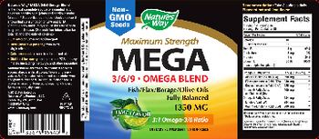 Nature's Way Maximum Strength MEGA 3/6/9 - Omega Blend 1350 mg Lime Flavor - supplement