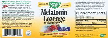 Nature's Way Melatonin Lozenge 2.5 mg Potency Fruit Flavor - supplement