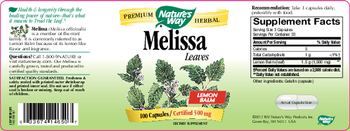 Nature's Way Melissa Leaves - supplement