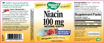 Nature's Way Niacin 100 mg Nicotinc Acid - supplement