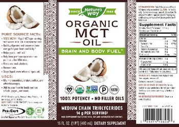 Nature's Way Organic MCT Oil - supplement