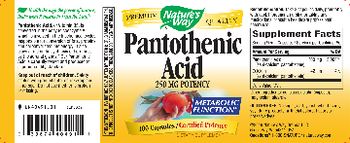 Nature's Way Pantothenic Acid 250 mg - supplement