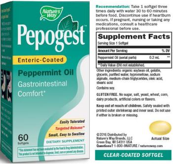 Nature's Way Pepogest Enteric-Coated Peppermint Oil - supplement