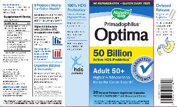 Nature's Way Primadophilus Optima Adult 50+ - probiotic supplement with researched strains