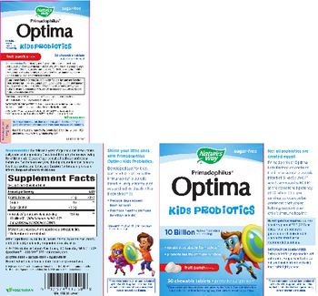 Nature's Way Primadophilus Optima Kids Probiotics 10 Billion Fruit Punch Flavored - probiotic supplement