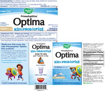 Nature's Way Primadophilus Optima Kids Probiotics 10 Billion Vanilla Flavored - probiotic supplement