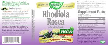 Nature's Way Rhodiola Rosea Standardized - supplement