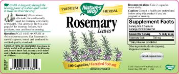 Nature's Way Rosemary Leaves - supplement