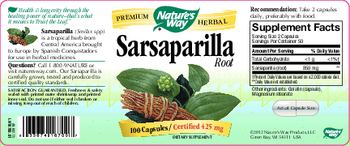 Nature's Way Sarsaparilla Root 425 mg - supplement