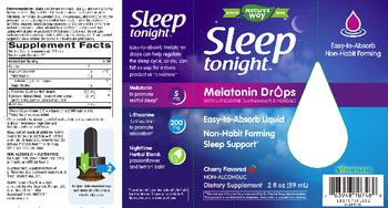 Nature's Way Sleep tonight Melatonin Drops Cherry Flavored - supplement