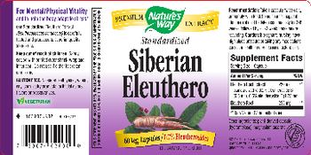 Nature's Way Standardized Siberian Eleuthero - supplement