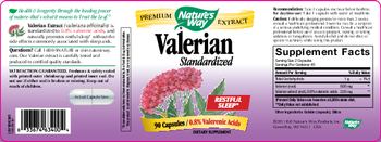 Nature's Way Valerian Standardized - these statements have not been evaluated by the food drug administration this product is not intende