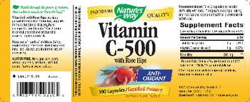 Nature's Way Vitamin C-500 With Rose Hips - supplement