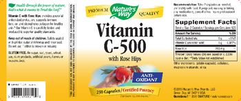 Nature's Way Vitamin C-500 with Rose Hips - supplement