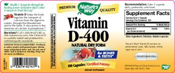 Nature's Way Vitamin D-400 - supplement