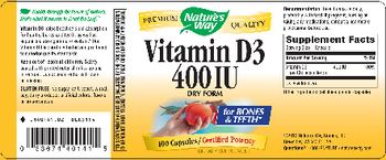 Nature's Way Vitamin D3 400 IU Dry Form - supplement