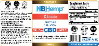 NB Hemp Nutraceutical Bio Hemp Advanced Classic Tincture with Pure CBD in MCT Oil - supplement