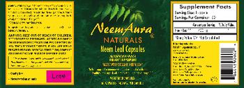 NeemAura Neem Leaf Capsules 400 mg - supplement