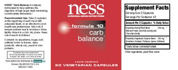 NESS Nutritional Enzyme Support System Formula 10 Carb Balance - enzyme supplement