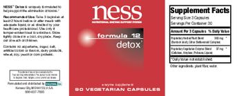 NESS Nutritional Enzyme Support System Formula 12 Detox - enzyme supplement