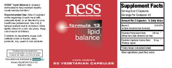 NESS Nutritional Enzyme Support System Formula 13 Lipid Balance - enzyme supplement