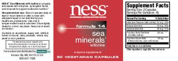 NESS Nutritional Enzyme Support System Formula 14 Sea Minerals W/Iodine - enzyme supplement