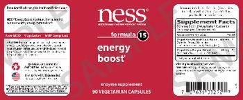 NESS Nutritional Enzyme Support System Formula 15 Energy Boost - enzyme supplement