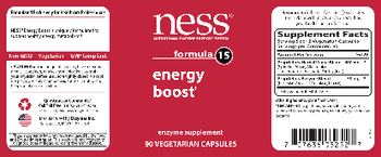 NESS Nutritional Enzyme Support System Formula 15 Energy Boost - enzyme supplement