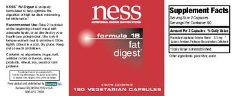 NESS Nutritional Enzyme Support System Formula 18 Fat Digest - enzyme supplement