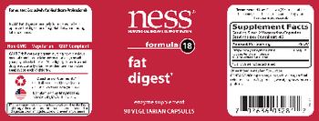 NESS Nutritional Enzyme Support System Formula 18 Fat Digest - enzyme supplement