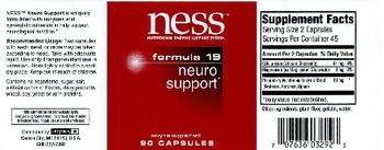 NESS Nutritional Enzyme Support System Formula 19 Neuro Support - enzyme supplement