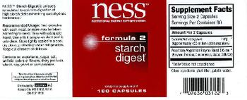 NESS Nutritional Enzyme Support System Formula 2 Starch Digest - enzyme supplement