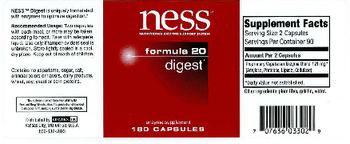 NESS Nutritional Enzyme Support System Formula 20 Digest - enzyme supplement