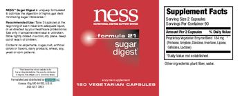 NESS Nutritional Enzyme Support System Formula 21 Sugar Digest - enzyme supplement