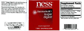 NESS Nutritional Enzyme Support System Formula 21 Sugar Digest - enzyme supplement