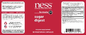 NESS Nutritional Enzyme Support System Formula 21 Sugar Digest - enzyme supplement