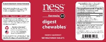 NESS Nutritional Enzyme Support System Formula 22 Digest Chewables - enzyme supplement