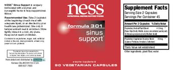 NESS Nutritional Enzyme Support System Formula 301 Sinus Support - enzyme supplement