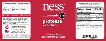 NESS Nutritional Enzyme Support System Formula 416 Protease + Calcium - enzyme supplement